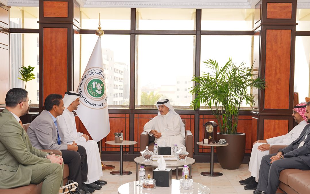 A delegation from Shaikh Shakhbout Medical City explores opportunities for academic, educational, and research cooperation with Arabian Gulf University