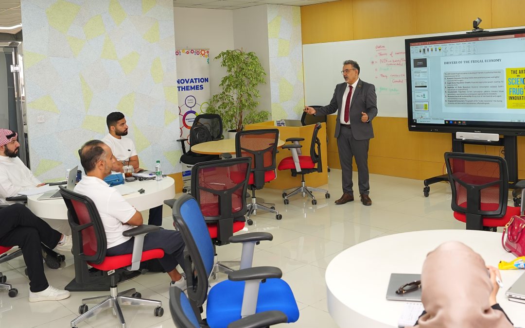 الدكتور عاطف الشبراوي يستعرض دور الابتكار الحصيف في تحويل محدودية الموارد إلى فرص للتنمية بجامعة الخليج العربي